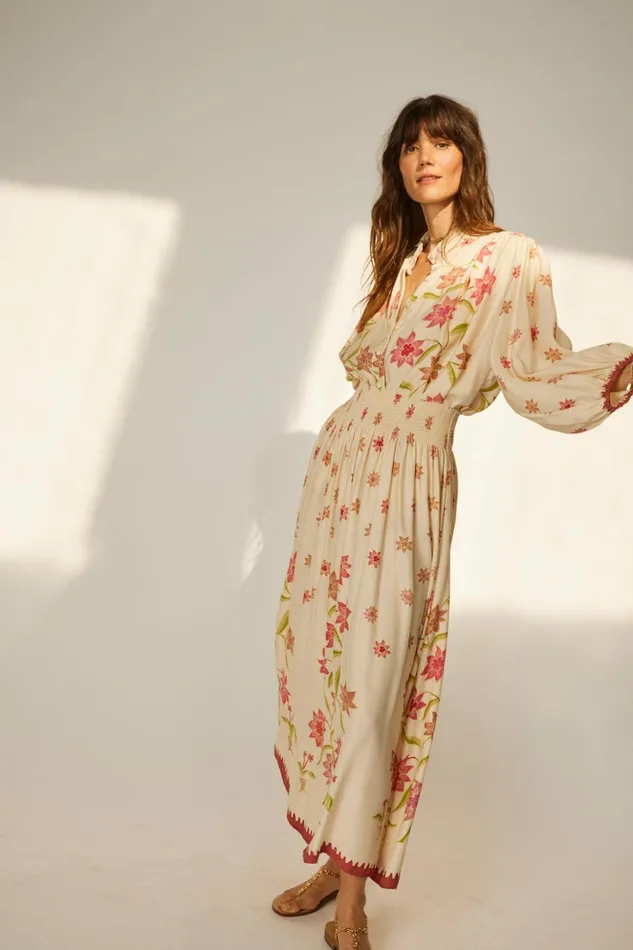 Bella Skirt Starflower Cream Women Natalie Martin Bottoms