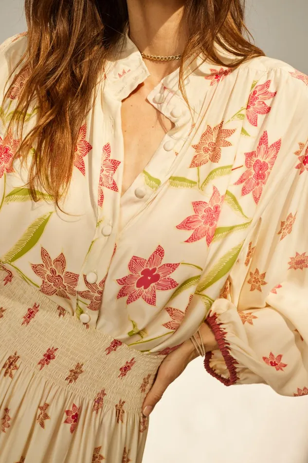 Bella Skirt Starflower Cream Women Natalie Martin Bottoms