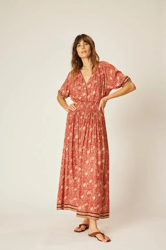 Bella Skirt Water Lily Terracotta Women Natalie Martin Bottoms