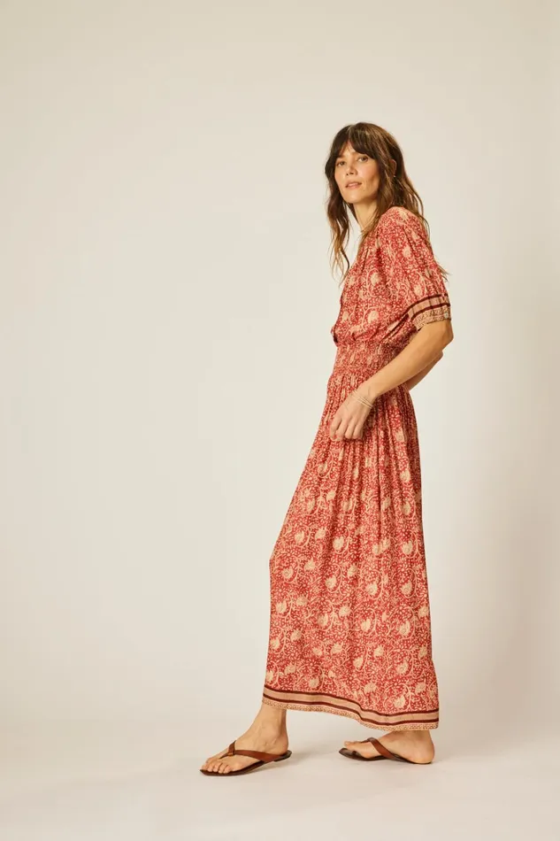 Bella Skirt Water Lily Terracotta Women Natalie Martin Bottoms Bella Skirt Water Lily Terracotta Women Natalie Martin Bottoms