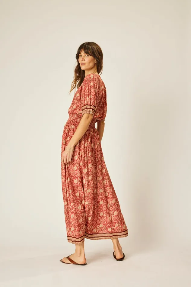 Bella Skirt Water Lily Terracotta Women Natalie Martin Bottoms Bella Skirt Water Lily Terracotta Women Natalie Martin Bottoms