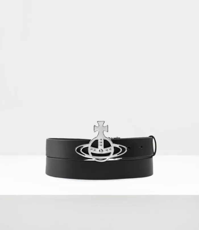 Belts And Harnesses Men Vivienne Westwood Line Orb Buckle Belt In Black