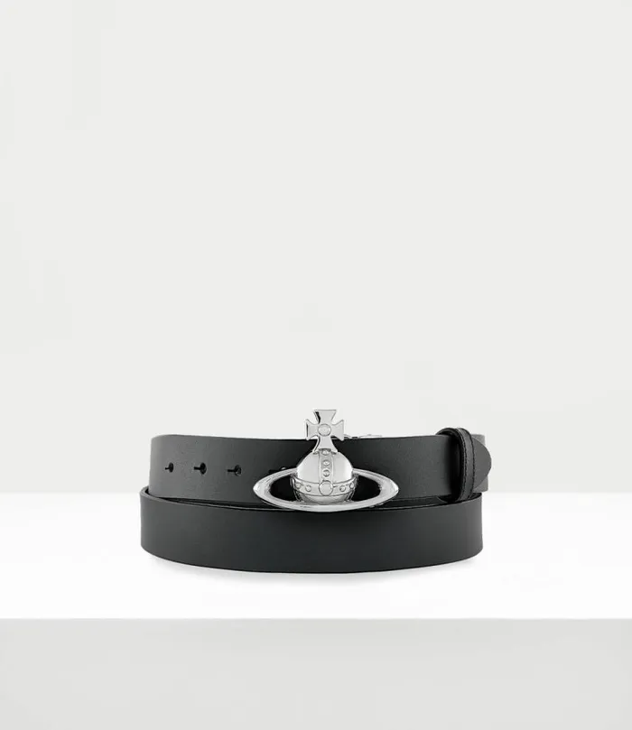 Belts And Harnesses WomenMen Vivienne Westwood Orb Buckle Palladium Belt In Black Belts And Harnesses WomenMen Vivienne Westwood Orb Buckle Palladium Belt In Black