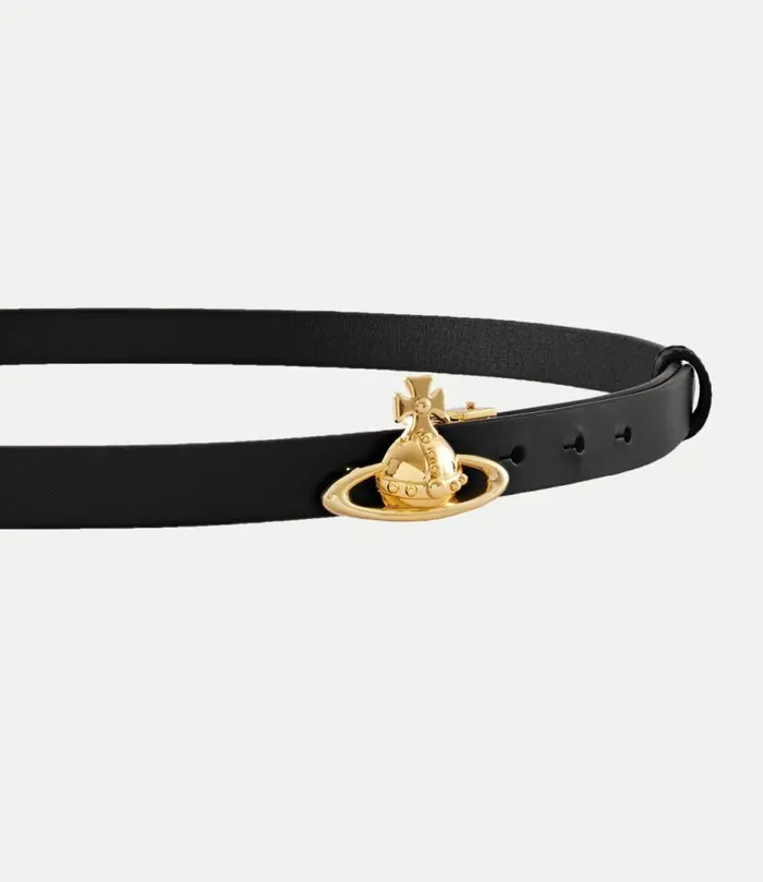 Belts And Harnesses WomenMen Vivienne Westwood Small Orb Buckle Belt In Black