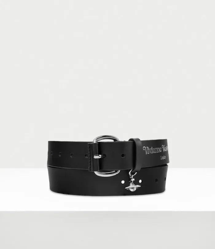 Belts And Harnesses WomenMen Vivienne Westwood Wide Alex Charm Belt In BlackSilverHw Belts And Harnesses WomenMen Vivienne Westwood Wide Alex Charm Belt In BlackSilverHw