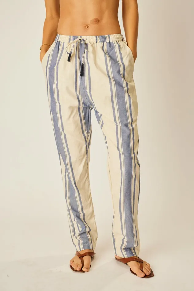 Bianca Pant French Stripe Blue Women Natalie Martin Bottoms