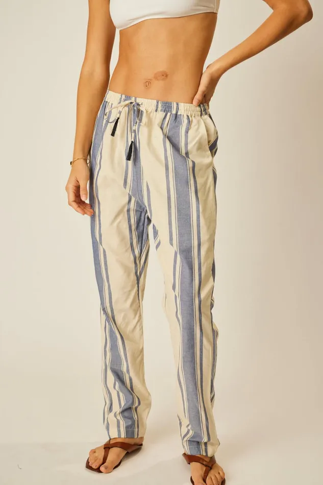 Bianca Pant French Stripe Blue Women Natalie Martin Bottoms
