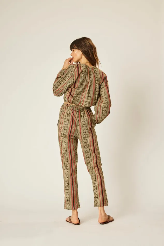 Bianca Pant Paisley Stripe Black Women Natalie Martin Bottoms Bianca Pant Paisley Stripe Black Women Natalie Martin Bottoms