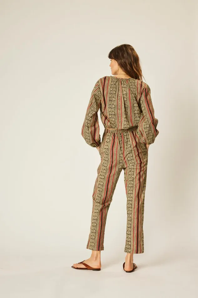 Bianca Pant Paisley Stripe Black Women Natalie Martin Bottoms Bianca Pant Paisley Stripe Black Women Natalie Martin Bottoms