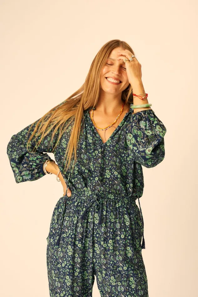 Bianca Pant Petite Fleur Marine Women Natalie Martin Bottoms