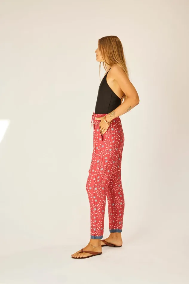 Bianca Pant Pinwheel Barn Red Women Natalie Martin Bottoms