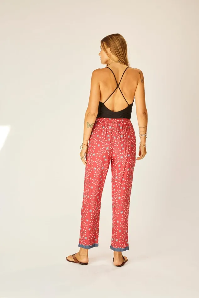 Bianca Pant Pinwheel Barn Red Women Natalie Martin Bottoms Bianca Pant Pinwheel Barn Red Women Natalie Martin Bottoms