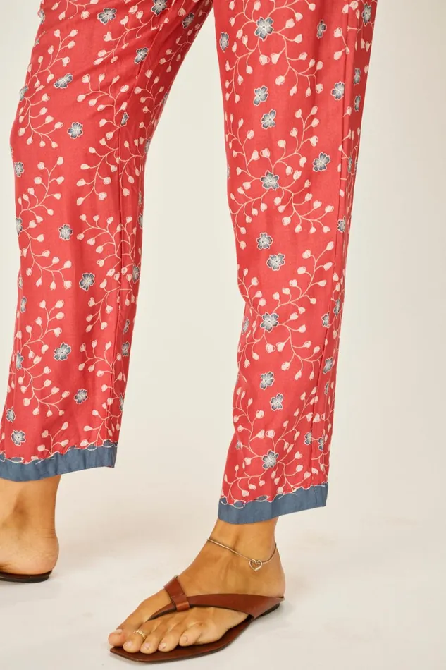 Bianca Pant Pinwheel Barn Red Women Natalie Martin Bottoms Bianca Pant Pinwheel Barn Red Women Natalie Martin Bottoms
