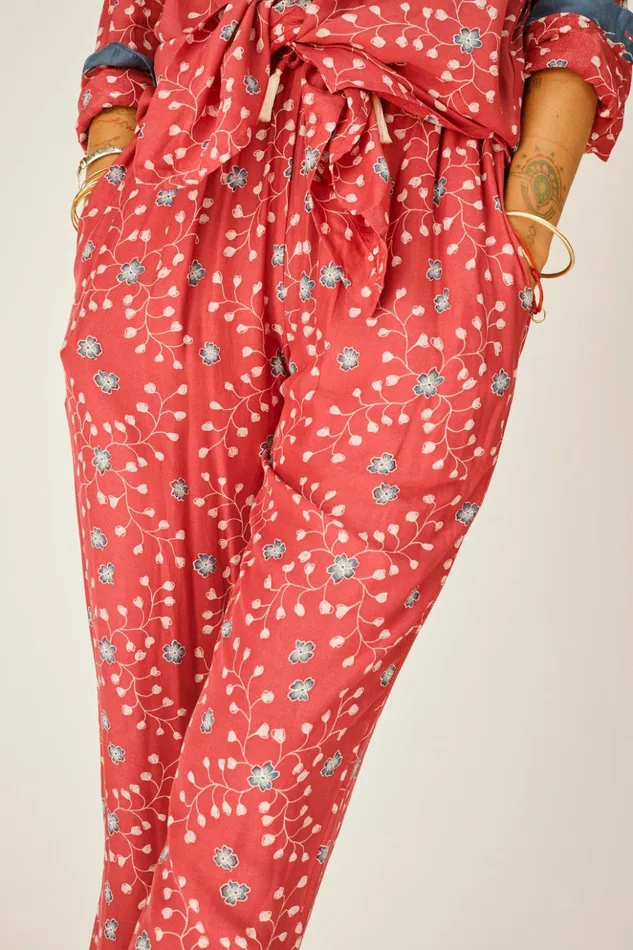 Bianca Pant Pinwheel Barn Red Women Natalie Martin Bottoms Bianca Pant Pinwheel Barn Red Women Natalie Martin Bottoms