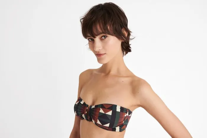 Bikini Tops Womens Eres Zoom Bandeau Imprime Kaleido Eclipse