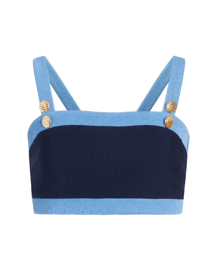 Bikinis Women Patbo Colorblock Knit Bikini Top French Navy