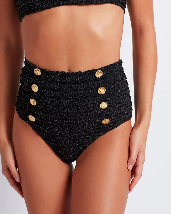 Bikinis Women Patbo Crinkle Lurex Bikini Bottom Black