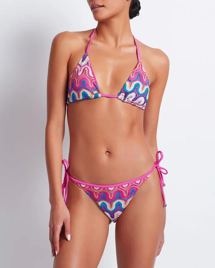 Bikinis Women Patbo Crochet String Bikini Bottom Pink Multi