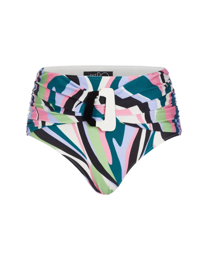 Bikinis Women Patbo Delos High Waist Bikini Bottom Black Multi