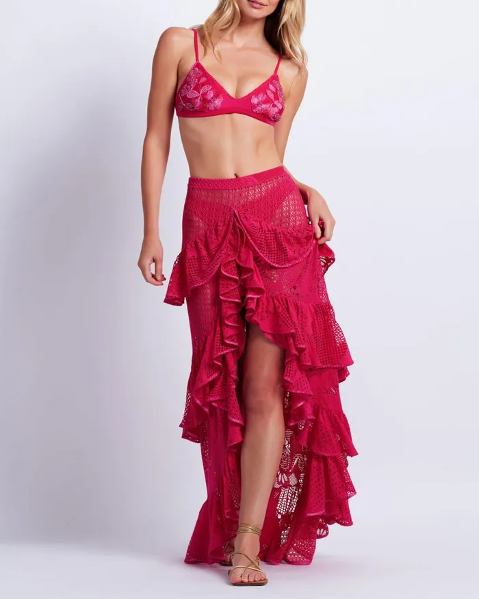 Bikinis Women Patbo Embroidered Bikini Top Cerise