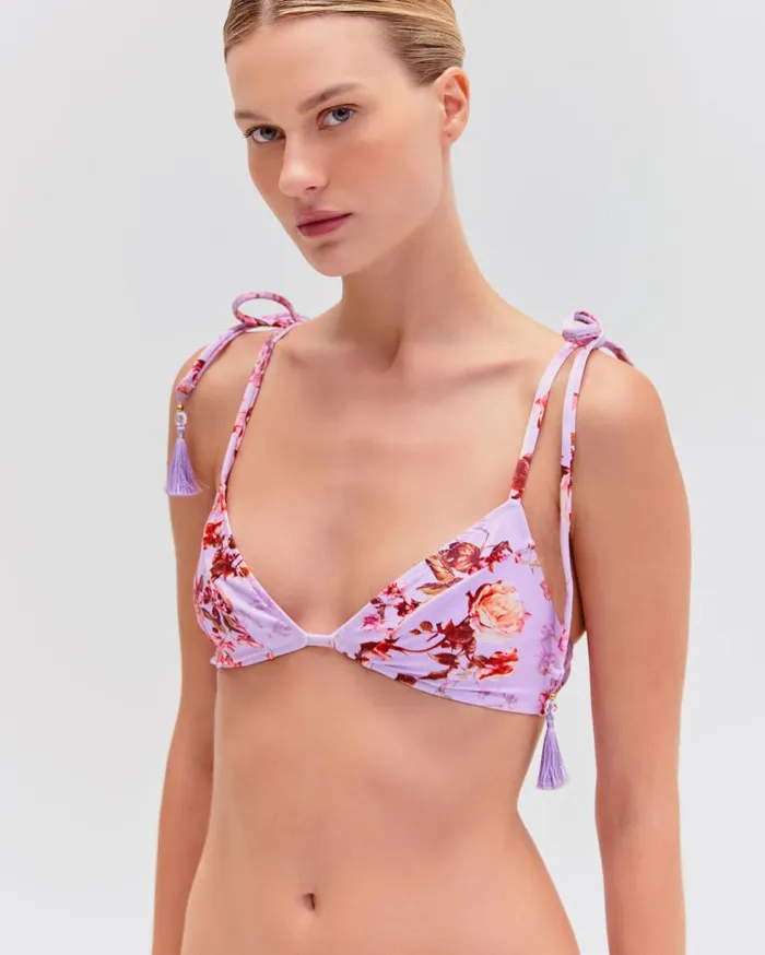 Bikinis Women Patbo Floral Haze String Bikini Top Violet