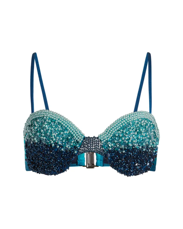 Bikinis Women Patbo HandBeaded Ombre Bikini Top High Tide
