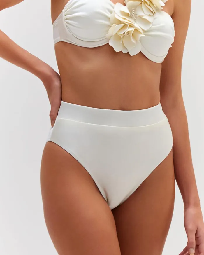Bikinis Women Patbo High Leg Bikini Bottom White