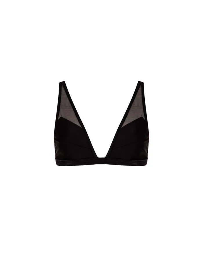Bikinis Women Patbo Mesh Panel Bikini Top Black