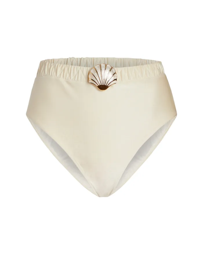 Bikinis Women Patbo Seashell High Cut Bikini Bottom Ivory