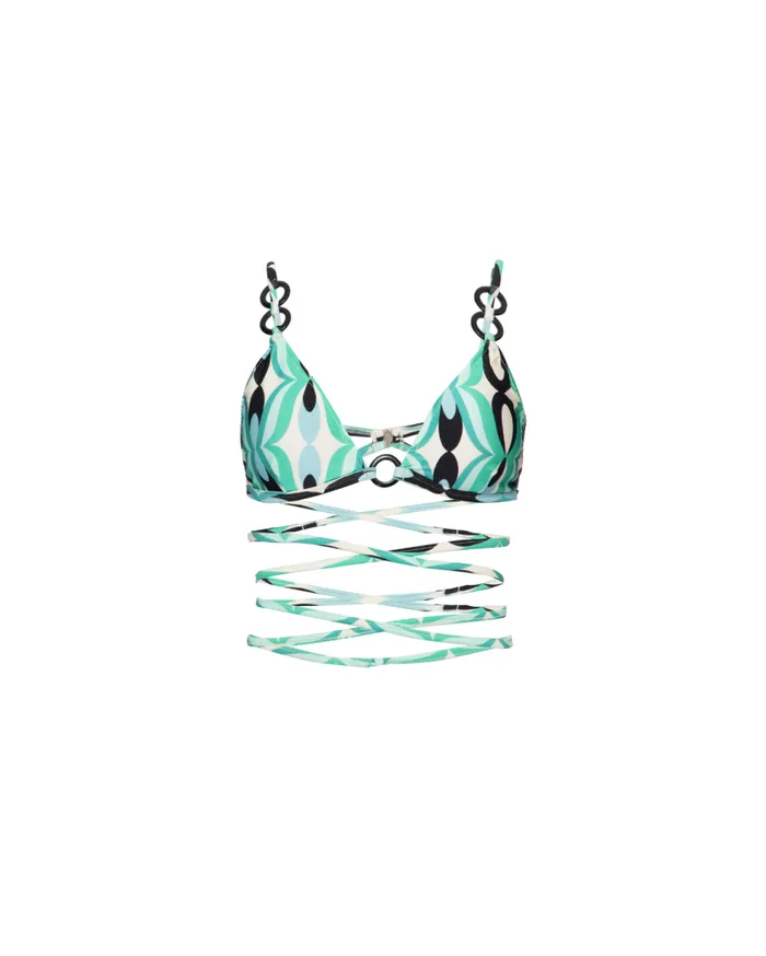 Bikinis Women Patbo Twist TieWrap Bikini Top Piscine Blue