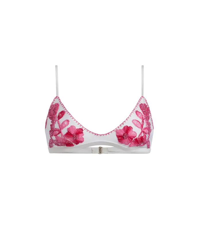 Bikinis Women Patbo Viera Embroidered Bikini Top White