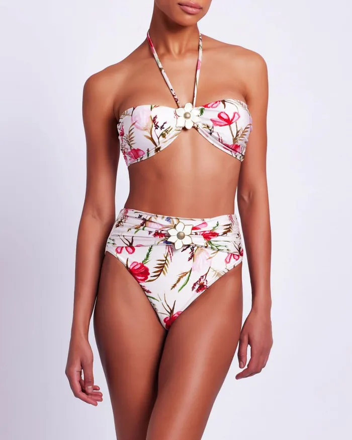 Bikinis Women Patbo Viera Halterneck Bikini Top White