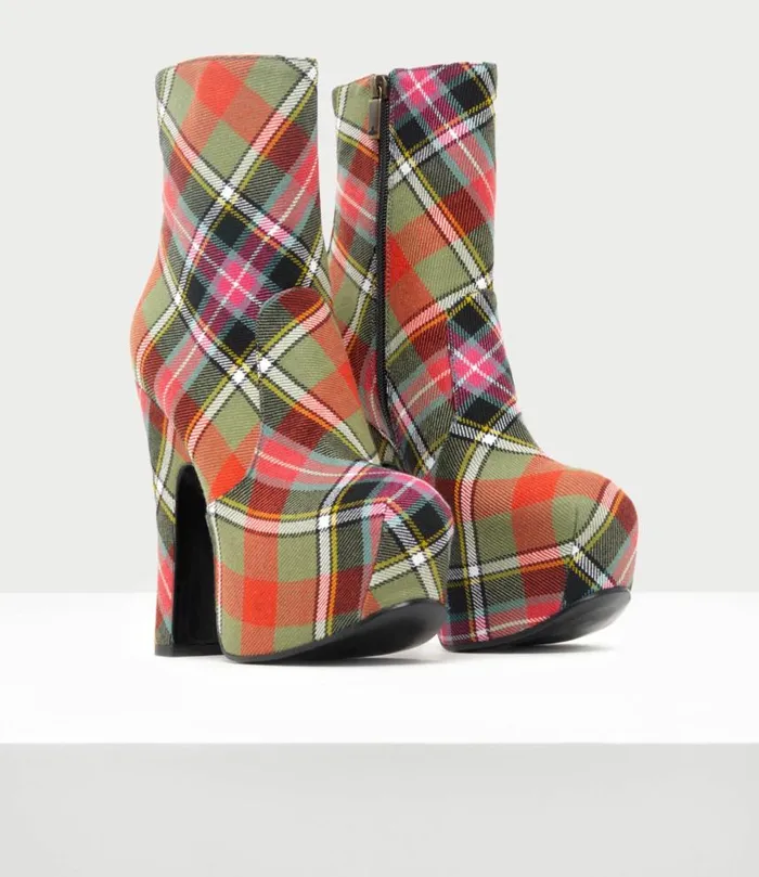 Boots Women Vivienne Westwood Elevated Boot In WoolTartan
