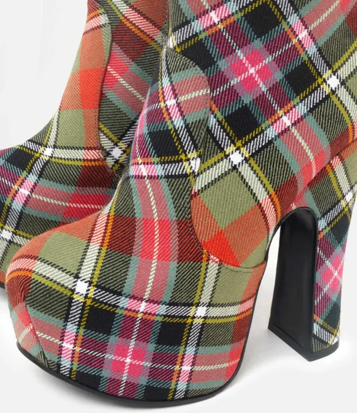 Boots Women Vivienne Westwood Elevated Boot In WoolTartan