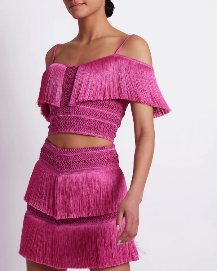 Bottoms Women Patbo Fringe Mini Skirt Cerise