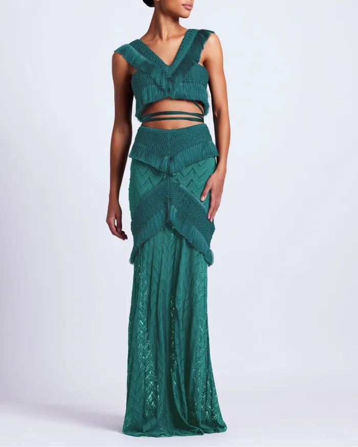 Bottoms Women Patbo Fringe Trim Maxi Skirt Galapagos