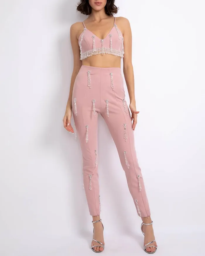Bottoms Women Patbo HandBeaded Legging Light Pink