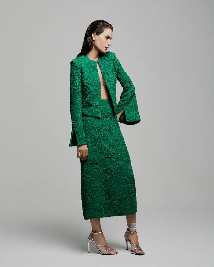 Bottoms Women Patbo Jacquard Midi Skirt Emerald