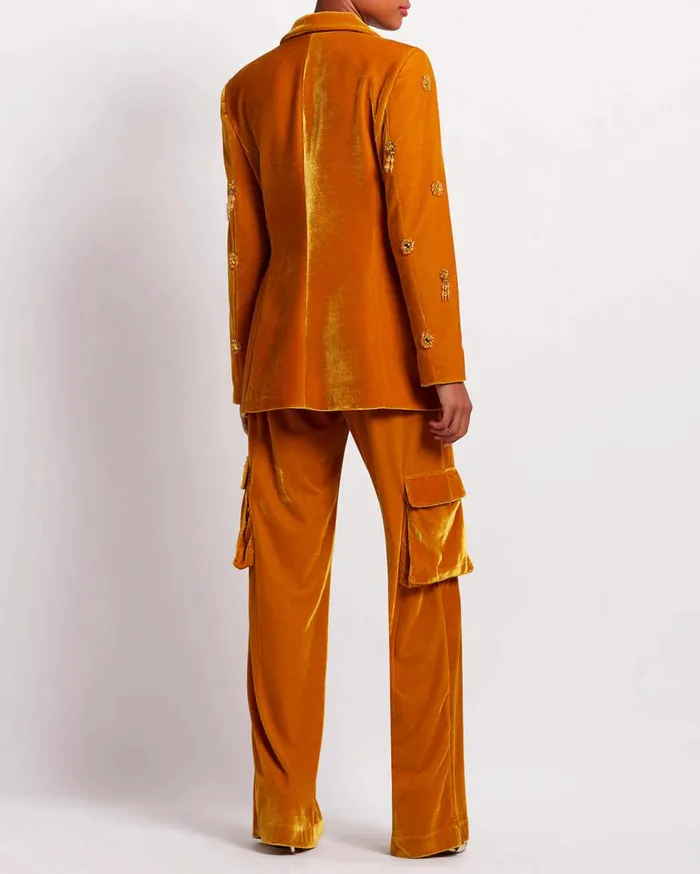Bottoms Women Patbo Velvet Cargo Pants Mustard
