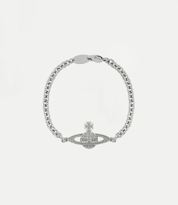 Bracelets Men Vivienne Westwood Man Mini Bas Relief Chain Bracelet In PlatinumCrystalCrystal Bracelets Men Vivienne Westwood Man Mini Bas Relief Chain Bracelet In PlatinumCrystalCrystal