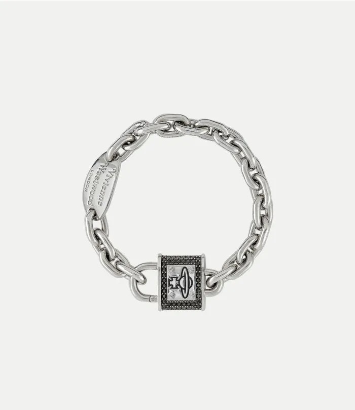 Bracelets Men Vivienne Westwood Man Puck Bracelet In PlatinumRuthenium