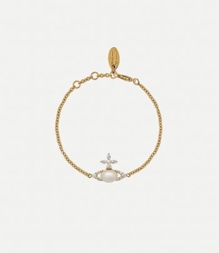Bracelets Women Vivienne Westwood Ada Bracelet In GoldWhiteCzCreamrosePearl