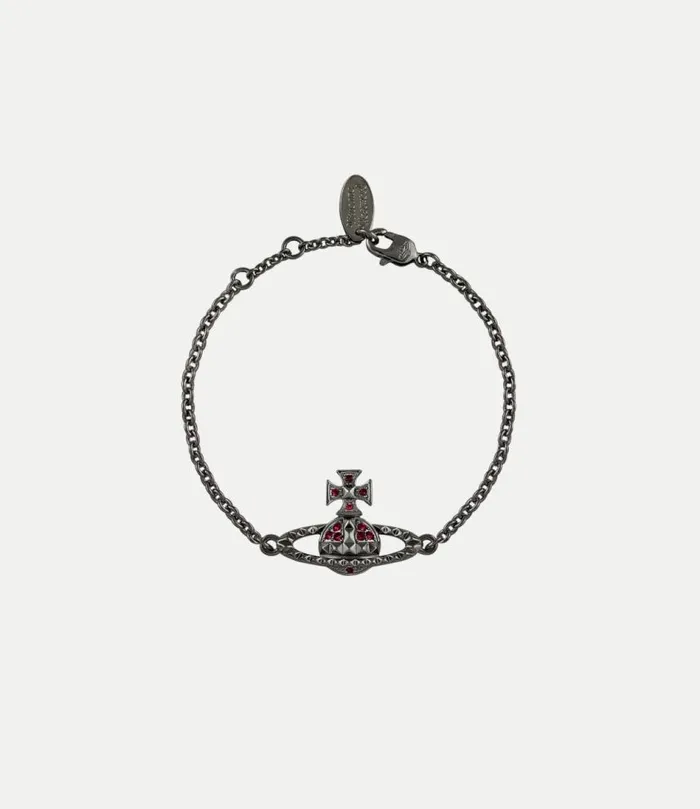 Bracelets Women Vivienne Westwood Mayfair Bas Relief Bracelet In GunmetalSiamCrystal Bracelets Women Vivienne Westwood Mayfair Bas Relief Bracelet In GunmetalSiamCrystal