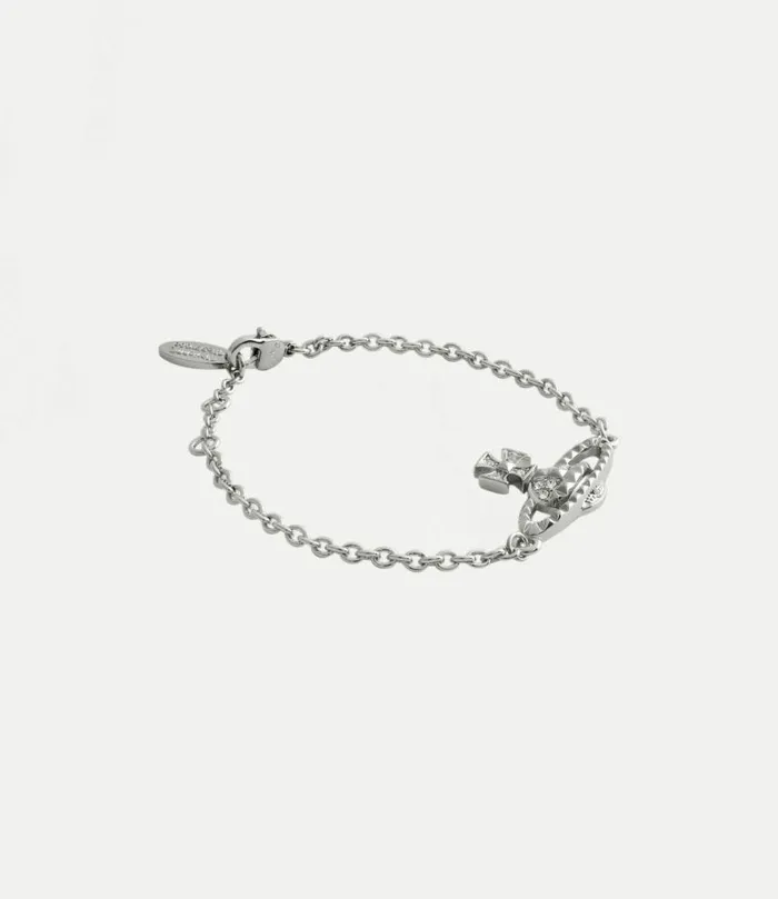 Bracelets Women Vivienne Westwood Mayfair Bas Relief Bracelet In RhodiumCrystal