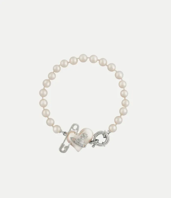 Bracelets Women Vivienne Westwood Orietta Pearl Bracelet In PlatinumCreamrosePearl Bracelets Women Vivienne Westwood Orietta Pearl Bracelet In PlatinumCreamrosePearl