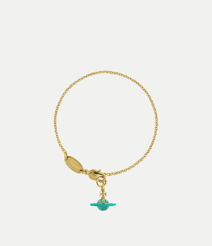 Bracelets Women Vivienne Westwood Petite Original Orb Bracelet In GoldGreenTransparentLightMintEnamelLight Bracelets Women Vivienne Westwood Petite Original Orb Bracelet In GoldGreenTransparentLightMintEnamelLight