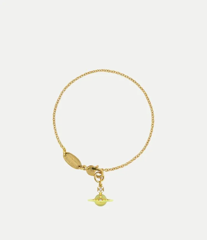 Bracelets Women Vivienne Westwood Petite Original Orb Bracelet In GoldYellowTransparentYellowEnamelPaleYellow Bracelets Women Vivienne Westwood Petite Original Orb Bracelet In GoldYellowTransparentYellowEnamelPaleYellow
