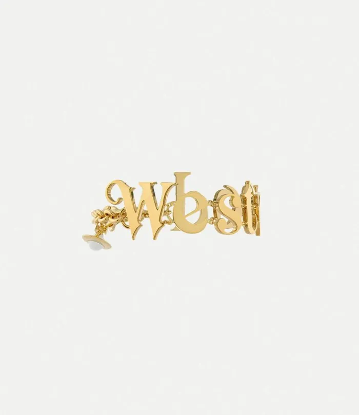 Bracelets Women Vivienne Westwood Raimunda Twin Bracelet In GoldWhiteEnamel