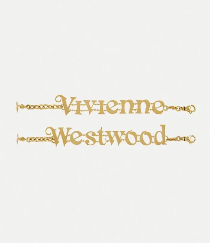 Bracelets Women Vivienne Westwood Raimunda Twin Bracelet In GoldWhiteEnamel