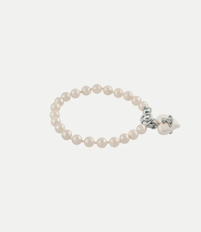 Bracelets Women Vivienne Westwood Sheryl Pearl Bracelet In PlatinumCreamrosePearl